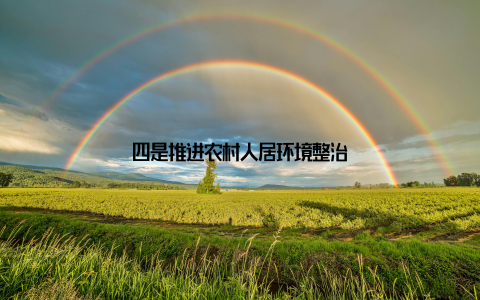 四是推进农村人居环境整治