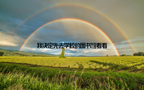 我决定先去学校的图书馆看看