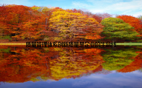 质量管理体系创新质量是企业的生命线