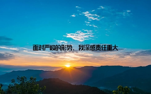 面对严峻的形势, 我深感责任重大