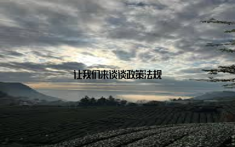 让我们来谈谈政策法规