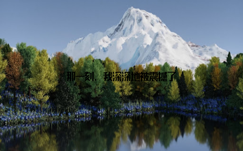 那一刻, 我深深地被震撼了