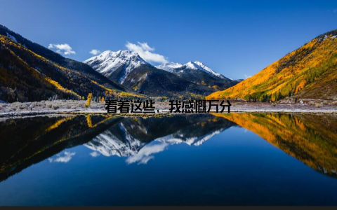 看着这些, 我感慨万分