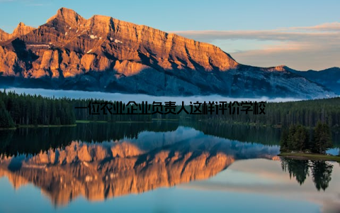 一位农业企业负责人这样评价学校