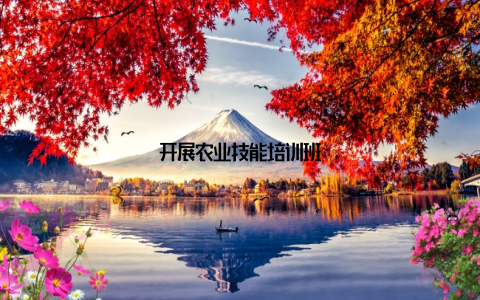 开展农业技能培训班