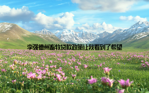 李强德州畜牧贷款政策让我看到了希望