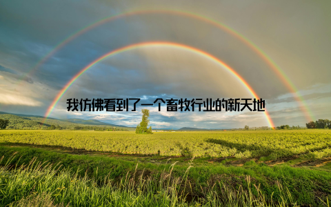 我仿佛看到了一个畜牧行业的新天地